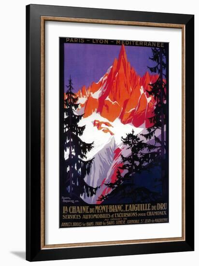 La Chaine De Mont-Blanc Vintage Poster - Europe-Lantern Press-Framed Premium Giclee Print