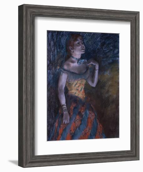 La Chanteuse verte-Edgar Degas-Framed Giclee Print