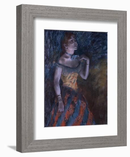 La Chanteuse verte-Edgar Degas-Framed Giclee Print