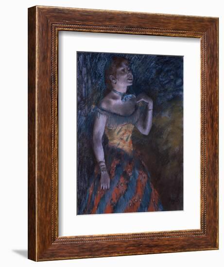 La Chanteuse verte-Edgar Degas-Framed Giclee Print