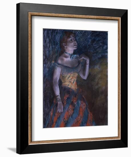 La Chanteuse verte-Edgar Degas-Framed Giclee Print