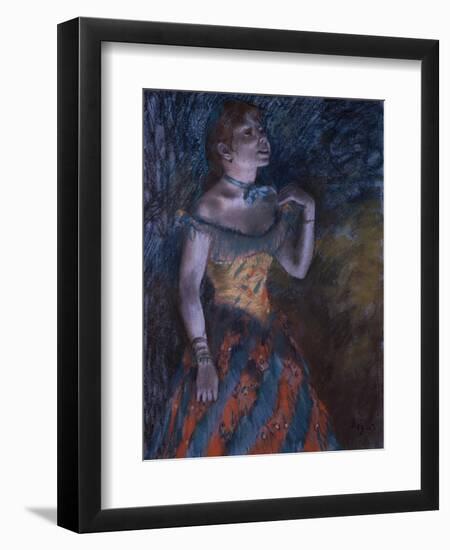 La Chanteuse verte-Edgar Degas-Framed Giclee Print