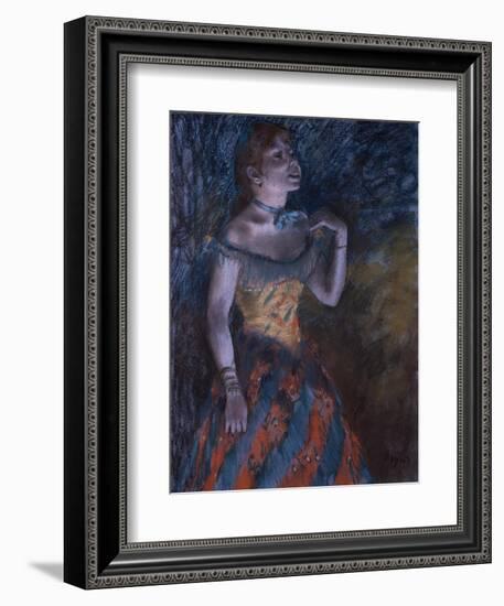 La Chanteuse verte-Edgar Degas-Framed Giclee Print