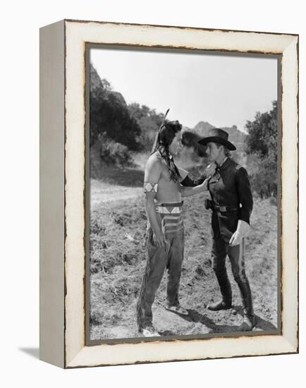 La Charge Fantastique THEY DIED WITH THEIR BOOTS ON by Raoul Walsh with Anthony Quinn and Errol fly-null-Framed Stretched Canvas