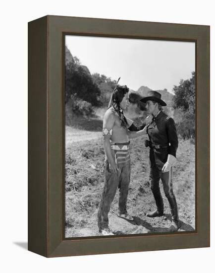 La Charge Fantastique THEY DIED WITH THEIR BOOTS ON by Raoul Walsh with Anthony Quinn and Errol fly-null-Framed Stretched Canvas