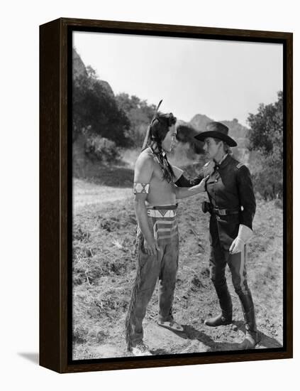 La Charge Fantastique THEY DIED WITH THEIR BOOTS ON by Raoul Walsh with Anthony Quinn and Errol fly-null-Framed Stretched Canvas