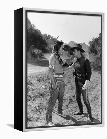 La Charge Fantastique THEY DIED WITH THEIR BOOTS ON by Raoul Walsh with Anthony Quinn and Errol fly-null-Framed Stretched Canvas