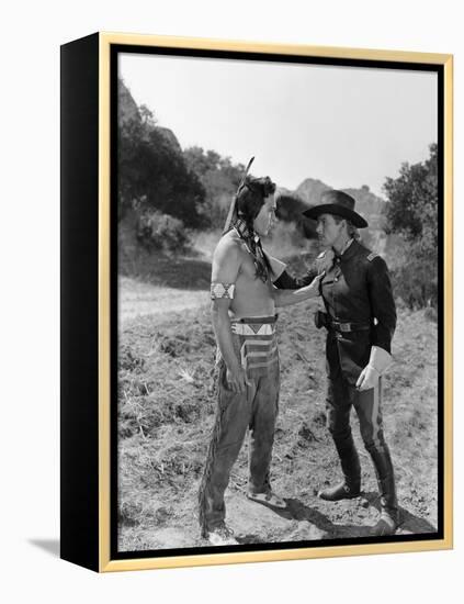La Charge Fantastique THEY DIED WITH THEIR BOOTS ON by Raoul Walsh with Anthony Quinn and Errol fly-null-Framed Stretched Canvas