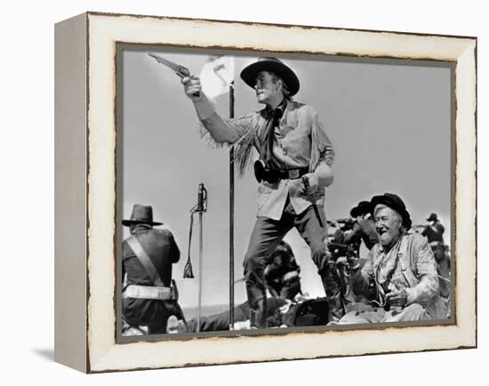 La Charge Fantastique THEY DIED WITH THEIR BOOTS ON by Raoul Walsh with Errol Flynn, 1941 (b/w phot-null-Framed Stretched Canvas