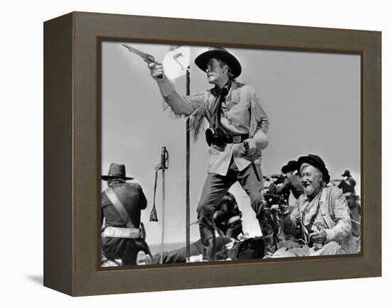 La Charge Fantastique THEY DIED WITH THEIR BOOTS ON by Raoul Walsh with Errol Flynn, 1941 (b/w phot-null-Framed Stretched Canvas