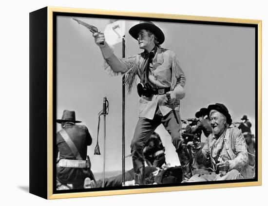 La Charge Fantastique THEY DIED WITH THEIR BOOTS ON by Raoul Walsh with Errol Flynn, 1941 (b/w phot-null-Framed Stretched Canvas