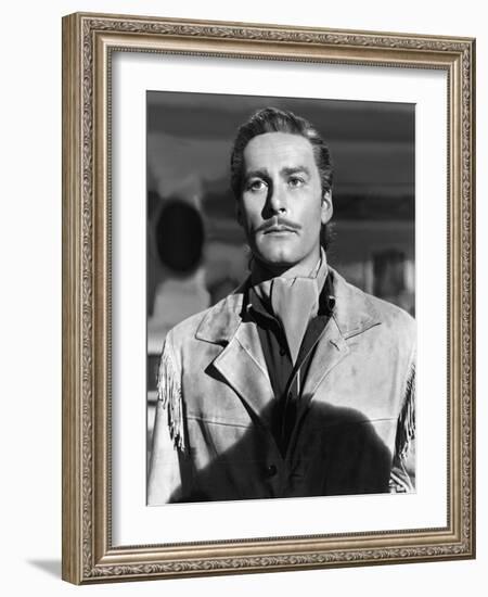 La Charge Fantastique THEY DIED WITH THEIR BOOTS ON by Raoul Walsh with Errol Flynn, 1941 (b/w phot-null-Framed Photo