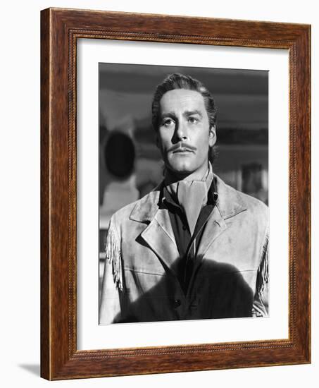 La Charge Fantastique THEY DIED WITH THEIR BOOTS ON by Raoul Walsh with Errol Flynn, 1941 (b/w phot-null-Framed Photo