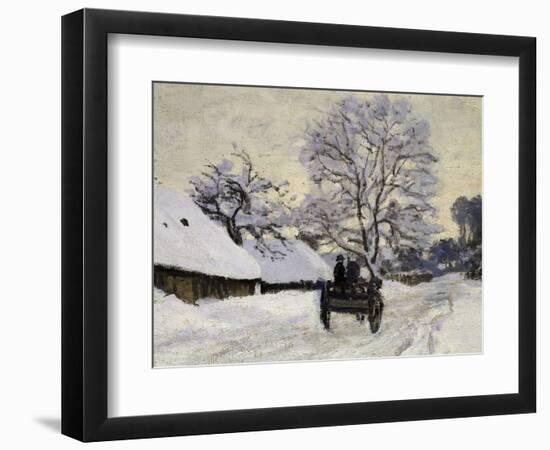 La Charrette, Route Sous La Neige À Honfleur, Cart, the Honfleur Road under Snow-Claude Monet-Framed Giclee Print
