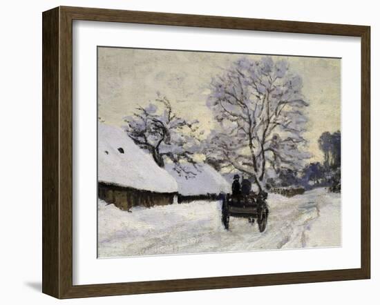 La Charrette, Route Sous La Neige À Honfleur, Cart, the Honfleur Road under Snow-Claude Monet-Framed Giclee Print