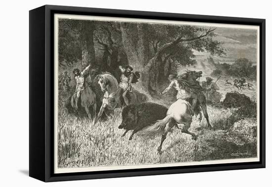 La Chasse a L'Epoque Du Fer-Emile Antoine Bayard-Framed Premier Image Canvas