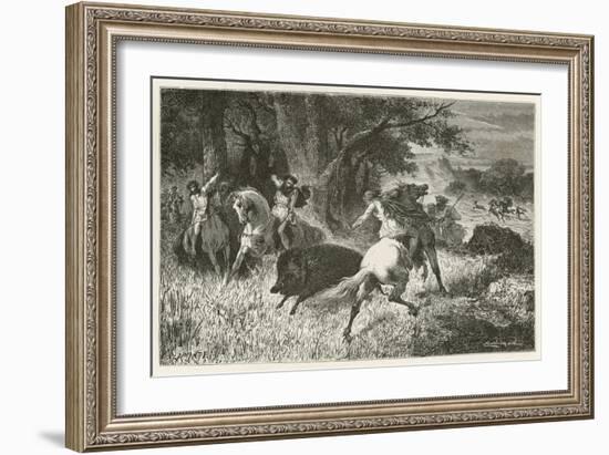 La Chasse a L'Epoque Du Fer-Emile Antoine Bayard-Framed Giclee Print