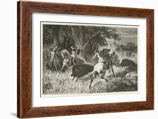 La Chasse a L'Epoque Du Fer-Emile Antoine Bayard-Framed Giclee Print