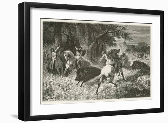 La Chasse a L'Epoque Du Fer-Emile Antoine Bayard-Framed Giclee Print