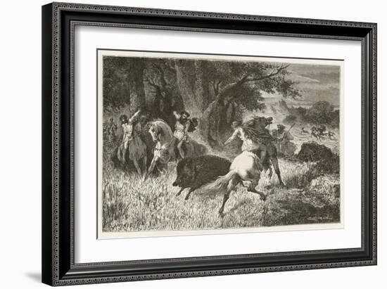 La Chasse a L'Epoque Du Fer-Emile Antoine Bayard-Framed Giclee Print