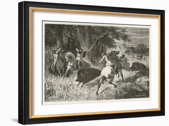 La Chasse a L'Epoque Du Fer-Emile Antoine Bayard-Framed Giclee Print