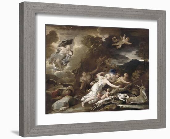 La chasse de Diane-Luca Giordano-Framed Giclee Print