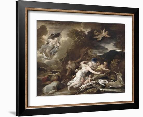 La chasse de Diane-Luca Giordano-Framed Giclee Print