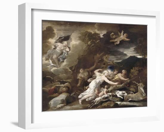 La chasse de Diane-Luca Giordano-Framed Giclee Print