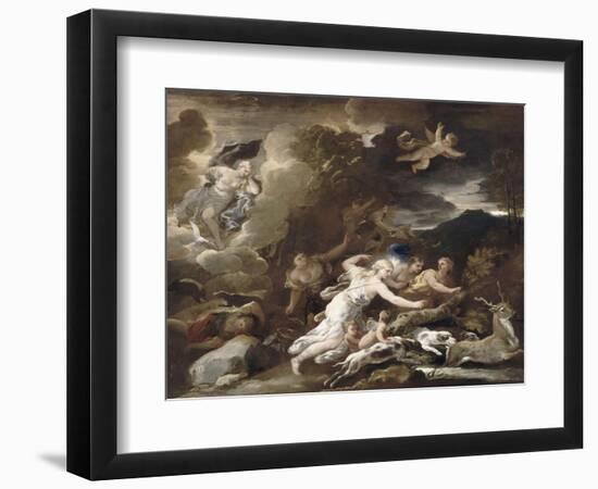 La chasse de Diane-Luca Giordano-Framed Giclee Print