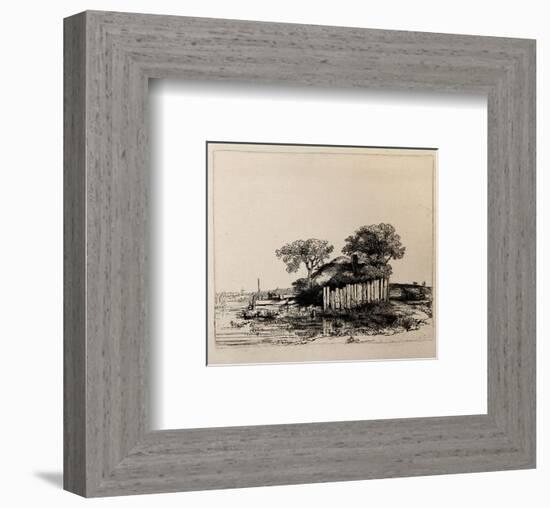 La Chaumiere Entouree de Planchees (B232)-Amand Durand-Framed Collectable Print