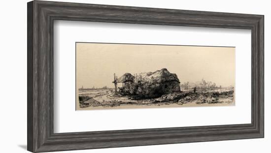 La Chaumiere et la Grange a Foin (B225)-Amand Durand-Framed Collectable Print