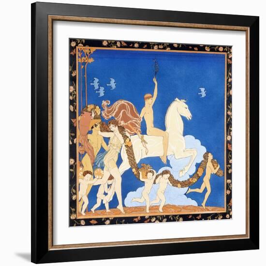 La Cheval Blanc, C.1917-1920-Georges Barbier-Framed Giclee Print