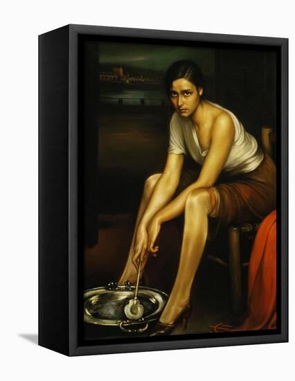 La Chiquita Piconera, 1930-Julio Romero de Torres-Framed Premier Image Canvas
