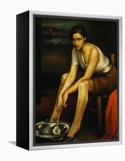 La Chiquita Piconera, 1930-Julio Romero de Torres-Framed Premier Image Canvas