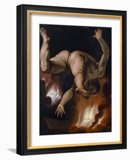 La Chute D'ixion (The Fall of Ixion) (Le Roi Des Lapithes, Nu, Tombe Dans Le Feu Des Enfers) - Oil-Cornelis Cornelisz van Haarlem-Framed Giclee Print