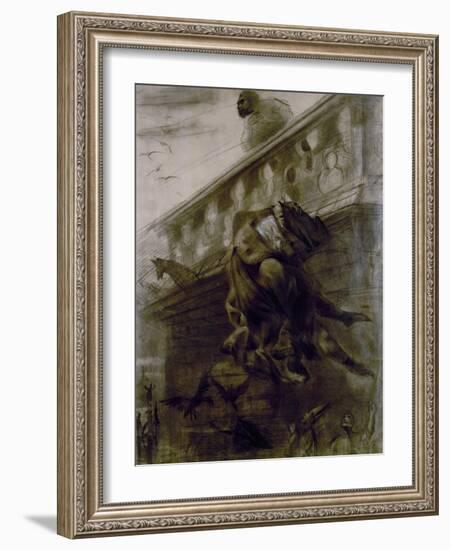 La chute de Claude Frollo-Gustave Doré-Framed Giclee Print