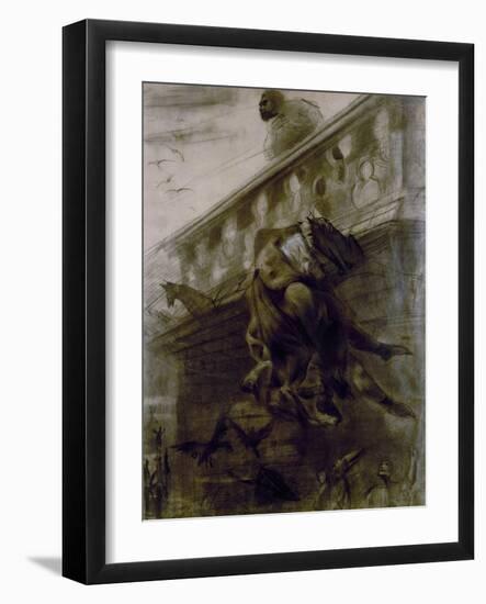 La chute de Claude Frollo-Gustave Doré-Framed Giclee Print