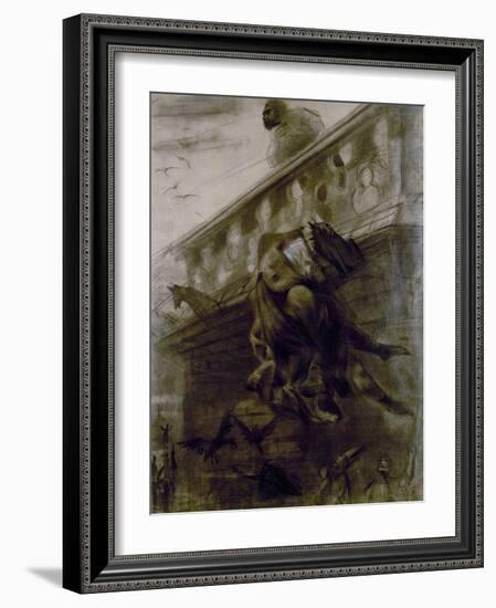 La chute de Claude Frollo-Gustave Doré-Framed Giclee Print