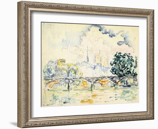 La Cité: le Pont des Arts-Paul Signac-Framed Giclee Print