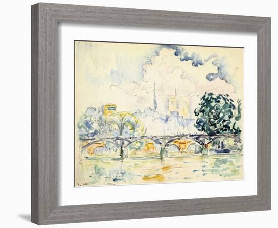 La Cité: le Pont des Arts-Paul Signac-Framed Giclee Print