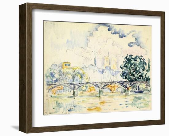 La Cité: le Pont des Arts-Paul Signac-Framed Giclee Print