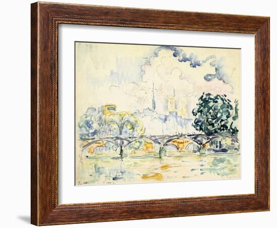 La Cité: le Pont des Arts-Paul Signac-Framed Giclee Print