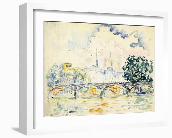 La Cité: le Pont des Arts-Paul Signac-Framed Giclee Print