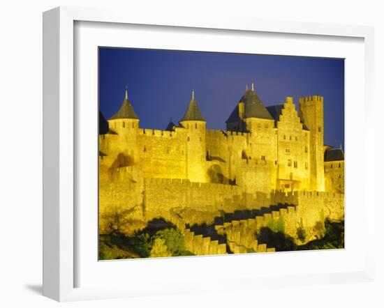 La Cite, Medieval Fortified Town, Carcassone, Aude, Languedoc-Roussillon, France-David Hughes-Framed Photographic Print
