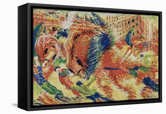 La Citta Che Sale-Umberto Boccioni-Framed Premier Image Canvas