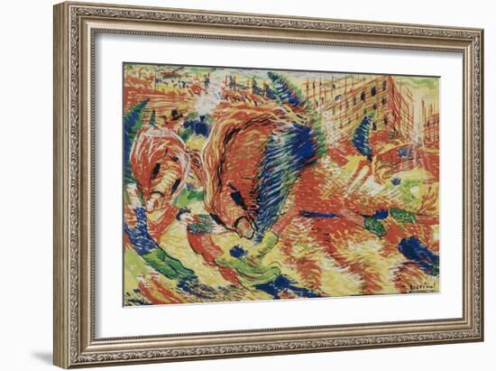 La Citta Che Sale-Umberto Boccioni-Framed Giclee Print