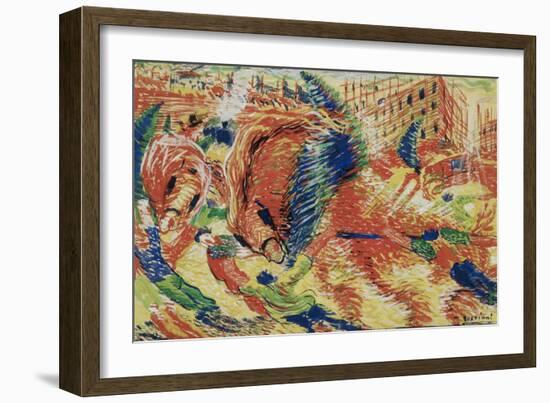 La Citta Che Sale-Umberto Boccioni-Framed Giclee Print