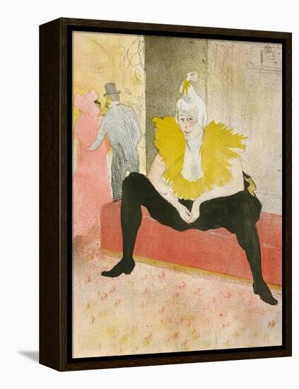 La Clownesse Assise(Mademoiselle Cha-U-Ka-O)  1896-Henri de Toulouse-Lautrec-Framed Stretched Canvas