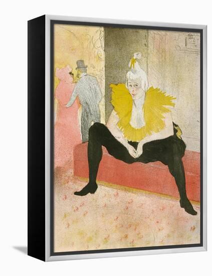 La Clownesse Assise(Mademoiselle Cha-U-Ka-O)  1896-Henri de Toulouse-Lautrec-Framed Stretched Canvas