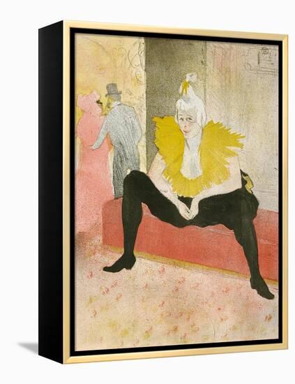 La Clownesse Assise(Mademoiselle Cha-U-Ka-O)  1896-Henri de Toulouse-Lautrec-Framed Stretched Canvas